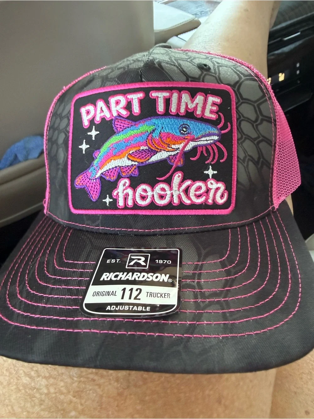 Richardson Black & Pink 'Part Time Hooker' Trucker Hat